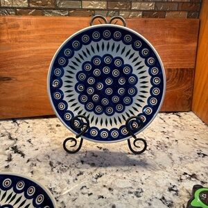 Blue and White Patterned Dinner Plate
